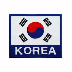 와펜 C569 - KOREA 태극기 화이트 마크 패치 와펜