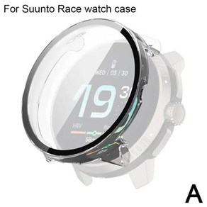 Suunto 레이스 풀 커버리지 시계 케이스 PC 하드 커버 강화 유리 스크린 보호대 필름 O5H8 2024 신제품, [01] Tanspaent, 1개