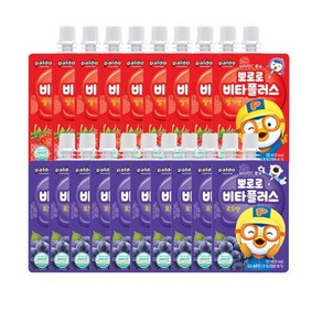 팔도 뽀로로 비타플러스 딸기맛 포도맛 2종, 100ml