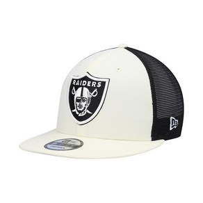 New Era 블랙 프라이데이 남성용 크림 Las Vegas Raiders 크롬 컬렉션 9FIFTY 트러커 스냅백 모자