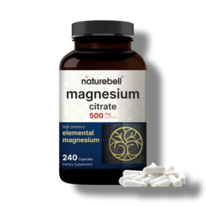 Magnesium 마그네슘 시트레이트 500mg 하이포텐시 네이쳐벨 mg, 1개, 240정