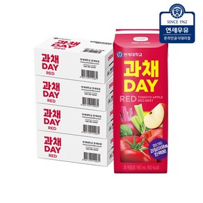 연세유업 과채데이 음료 레드, 190ml, 96개