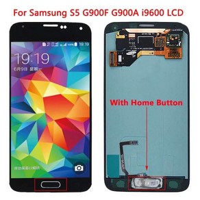 삼성 호환 갤럭시 S5 i9600 LCD 디스플레이 터치스크린 홈 버튼 포함 5.1 슈퍼 아몰레드 수리, AMOLED White