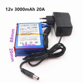 2023 리튬 이온 슈퍼 충전식 배터리 AC 충전기 방폭 스위치 미국 EU 플러그 DC 12 V 20000 mAh 신제품, 1개