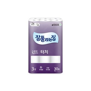 잘풀리는집 깨끗한 3겹데코 터치 25M 30롤 롤화장지 고급롤화장지(3겹이상) 25m, 30개입, 1개