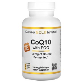 CALIFORNIA GOLD 캘리포니아골드 CoQ10 100mg PQQ 10mg 240정 코큐텐 피큐큐 Veggie Caps, 1개