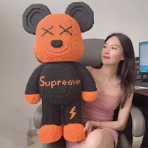 80cm 초대형 sup 베어브릭 큰 나노블럭 미니블록 디폼 bea bick 10000 캐릭터, 1개