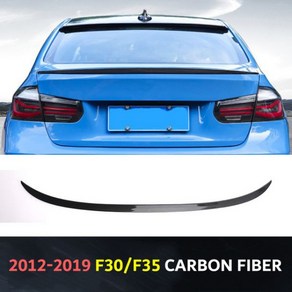 BMW 카본 스포일러 립 Topteng 3 시리즈 F30 F35 328i 트렁크 글로스 블랙 2012-2019 바디킷, M3 Cabon