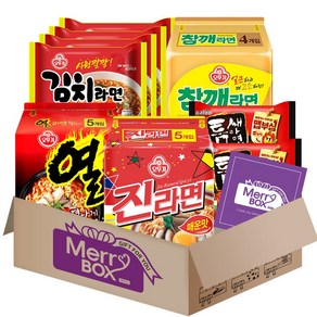 [메리박스] 오뚜기 봉지라면 5종 (진라면매운맛5p+열라면5p+참깨라면4p+김치라면4p+틈새라면2p)