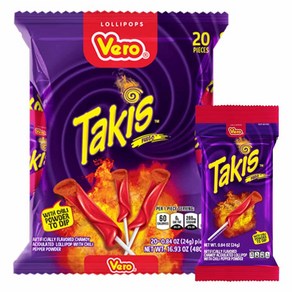 [미국직구]베로캔디 타키스 푸에고 롤리팝 Veo Takis Fuego Lollipop Chamoy Flavoed, 1개, 480g