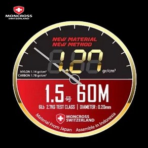 몽크로스 하이브리드 1.27 60m 플로로카본 민물 붕어낚시줄, 무광회색-60m, 1개