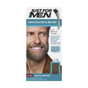 Just fo Men 저스트 포 맨 남성 비어드 컬러 M-35 미디엄 브라운 수염 염색약 Bead Colou Medium Bown, 1개, 상세참조