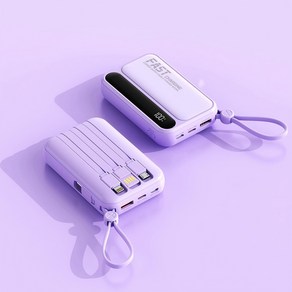 PYHO 보조배터리 충전용량 20000mAh 빠른 가벼운 휴대용 고속충전 잔량표시 고속충전, 자주색