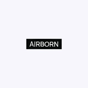 AIRBORN 검정+흰색 BW72 - 오버로크 벨크로 마크 자수 특전사 공수부대 특수부대 경호 안전 소방 KOREA