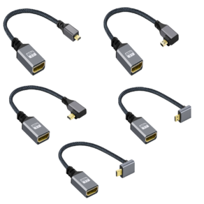 HDMI to Mico / Mini HDMI 양방향 연장 젠더 4K 노트북 포터블 모니터, RL022/Mico 정방향, 1개