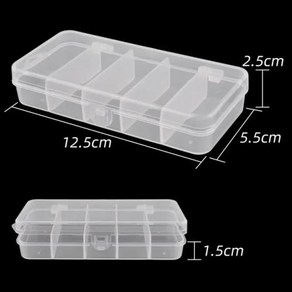 낚시태클박스 테클박스 낚시가방 플라스틱 방수 장비 부드러운 물고기 루어 후크 미끼 보관 케이스 오거나이저 컨테이너 5 칸, 1개