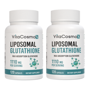 [미국제조사 직배송] VitaCosmoX 비타코스모엑스 리포조말 글루타치온 1100mg 120 야채캡슐, 2개, 120정
