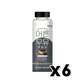 어른우유 흑임자 건강한끼 페트음료, 6개, 250ml