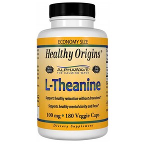 헬시 오리진 엘 테아닌 180정 Healthy Oigins L-Theanine (AlphaWave) 100 mg 180 Veggie Caps, 1개