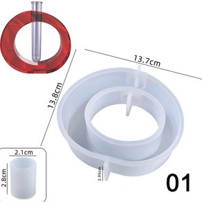 크리스마스 실리콘 몰드 DIY 아치형 화분 직사각형 원형 공예 선물 수경재배 꽃병 만들기 석고 송진 주조 금형 모양 틀 입체 모양틀 홈 데코, Round only Mold