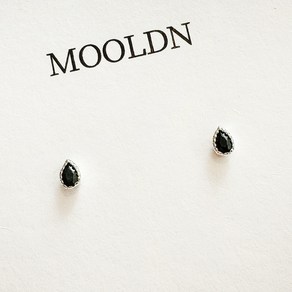 MOOLDN 실버925 미니 물방울 블랙 스터드 귀걸이 (2colos)