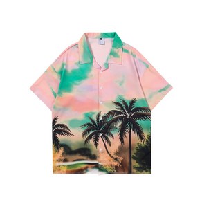 남자 하와이안 셔츠 여름 반팔 얇은 오버핏 셔츠 hawaiian shirt for beach KB0061