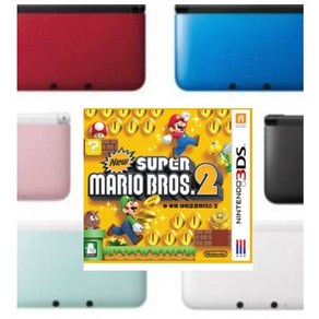 [중고][3DS] 3DS XL 뉴 슈퍼 마리오 브라더스 2 게임 포함휴대용 게임기 큰다수