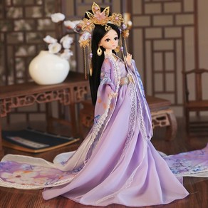 Hantuo 30cm관절인형 드레스 풀세트 사람인형 황제의딸, 1개, 보라선녀, 30cm