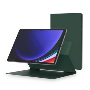 GSB 갤럭시탭 마그네틱 자석 북커버 슬림 케이스, 미드나잇그린