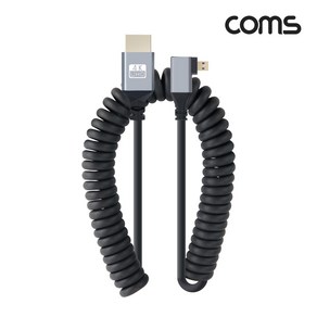 Coms HDMI to Mico HDMI 90도 꺽임형 스프링 케이블/BD846/4K UHD 60Hz 지원/약 40CM-1M 길이/마이크로HDMI/보관과 휴대가 편리/꼬임방지, 1개