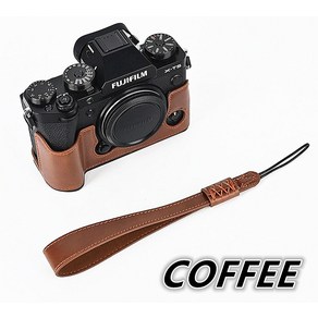 Fujifilm XT5 Pu 가죽 하프 바디 케이스 커버 개방 버전 카메라, 01 Coffee, 1개