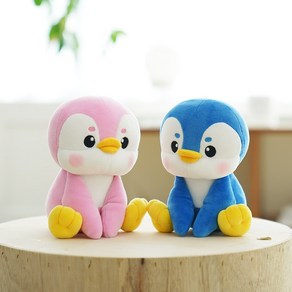 플러시플러시 펭귄 커플 시팅 인형 PENGUIN SITTING DOLL, 파란색 펭귄(BLUE PENGUIN), 1개