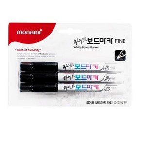 모나미 화이트 보드마카 FINE 3p, 흑색, 1개