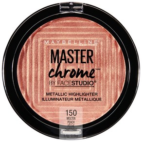 메이블린 Maybelline 마스터 크롬 메탈릭 하이라이터 파우더 메이크업 몰튼 골드 1개 110027, 0.19 Ounce (Pack of 1), 용암 복숭아