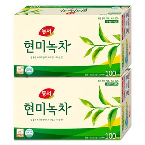 동서 현미녹차 티백, 1.5g, 100개입, 2개