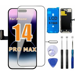 ZTR 디지타이저 타블렛 전자 노트 스케치북 iPhone 14 Po Max 화면 교체용 수리 도구 키트 120Hz 프로모션 보호기가 포함된 6.7인치 COF LCD 디스플레이