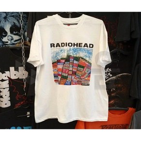 라디오헤드 Radiohead 순면 티셔츠 라운드넥 남녀공용 유니섹스 반소매 반팔티