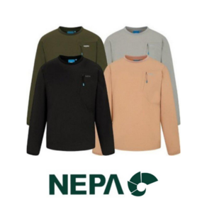 [백화점 매장판] 네파 NEPA 공용 우븐 맨투맨 체스트 포인트 포켓 라운드 긴팔티셔츠 봄 가을 간절기 겨울 맨투맨티셔츠 남성 여성 남여공용 긴팔 티셔츠