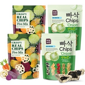 크리스피 리얼칩스 5믹스 180g x 2p + 빠삭칩 양파맛 200g x 2p 세트, 2세트