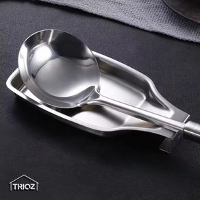 TRIOZ 스테인레스 국자 받침대 조리도구 거치대, 1개