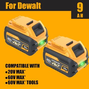 디월트배터리 호환 60V 9000mAh Dewalt DCB609 배터리 교체 용 리튬 이온 DCB200 DCB606 DCB205 DCB206 DCB209 DCB182 전동 공구, 1.Chage