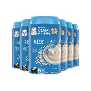 거버 라이스 시리얼 싱글 그레인 8oz(227g) 6팩 / Gebe Rice Single Gain Ceeal 8oz 6Packs, 227g, 6개