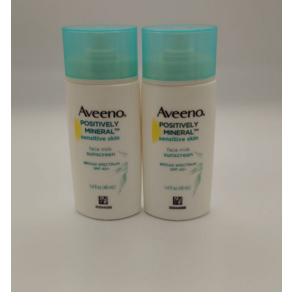 아비노 AVEENO 포지티브 미네랄 페이스 밀크 자외선 차단제 SPF 40+ 1.4온스 2팩 187715, 40ml, 2개