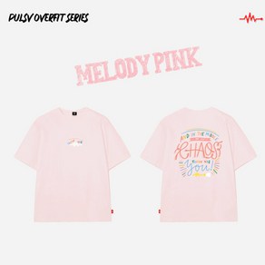 PULSV 펄스비 남성 여성 오버핏 반팔 티셔츠 MELODYPINK