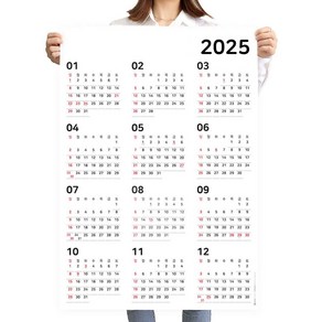 하늬통상 한눈으로 보는 2025년 2024년 달력 한장 포스터 수험생 인테리어 스케줄 캘린더 (대형+소형세트), 2025년도 세로 대형 + 가로 소형 세트