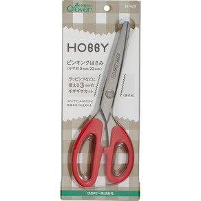 홈데코 36-629 크로바 HOBBY핑킹가위P210-톱니3mm(22cm) 재단가위, 1개