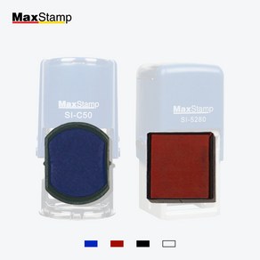 [삼촌네도장] 맥스 원형 정사각 자동스탬프 잉크 패드 MAX STAMP, 25.C-43, 1.청색패드