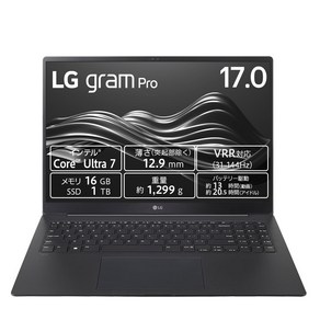 LG 17Z90SP-MA78J LG gam 1299g IPS DCI-P3 99%Coe Ulta 7 16GBSSD 1TB Windows 11 노트북