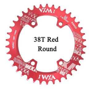 라운드 타원형 자전거 체인링 산악 크랭크셋 톱니 플레이트 부품, 6.38T Red Round, 1개