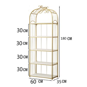 골드 철제 선반장 스탠드 장식장 진열장 거실장 수납장 정리대 다이 드레스룸 4단 5단, G(60x35x180 5단)